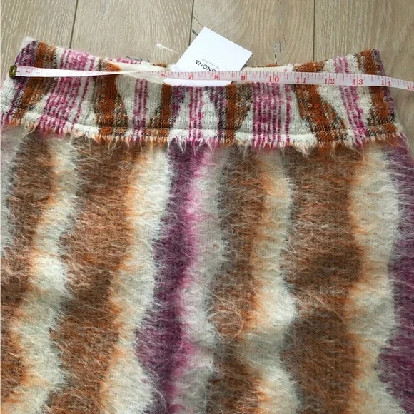 NWT Agnona Italy Cashmere Mohair Blend Striped Skirt Designer - Picture 2 of 8